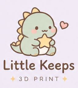 LittleKeeps logo, a green baby dinosaur hugging a yellow star